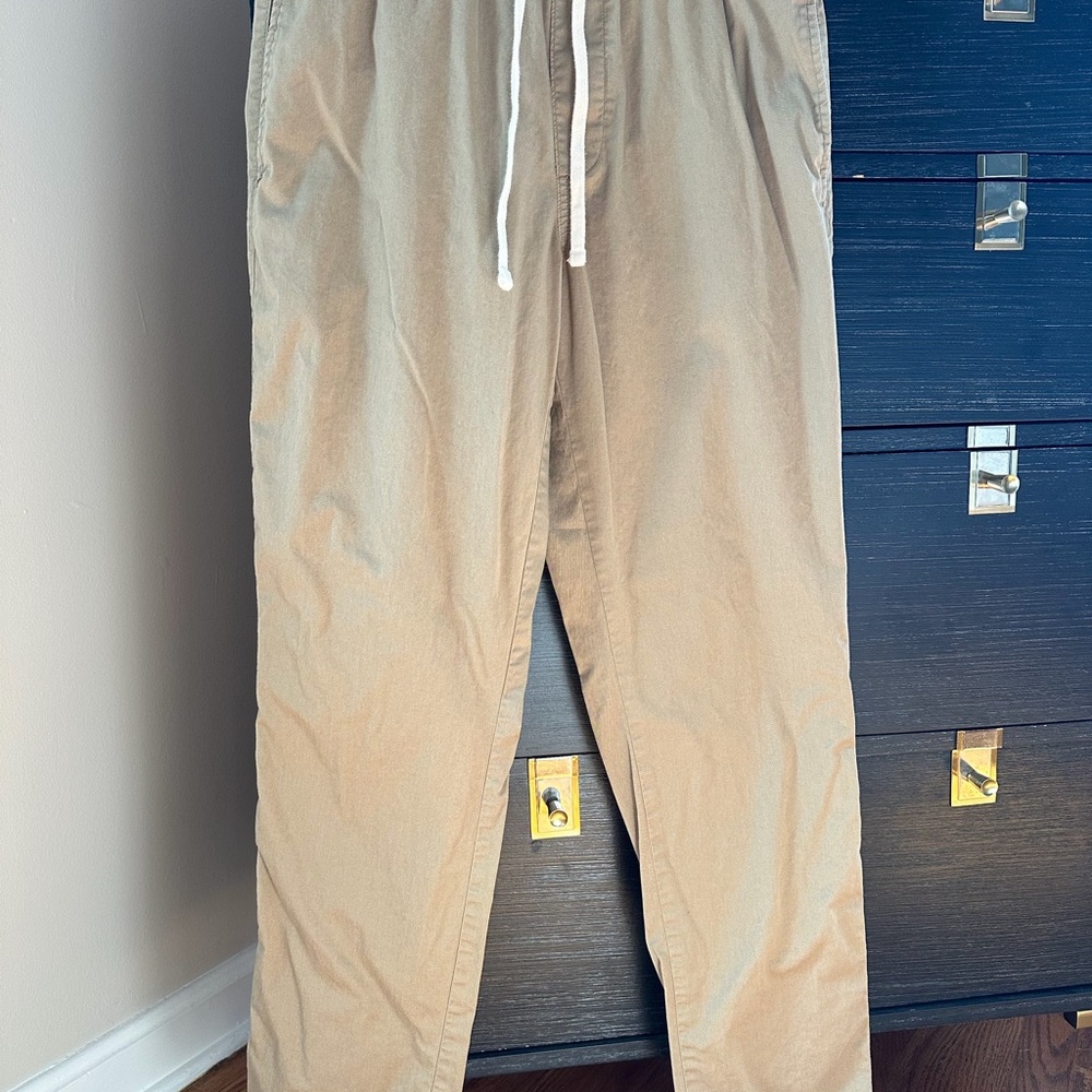 J. Crew Factory Men's Khaki Drawstring Cotton Chinos